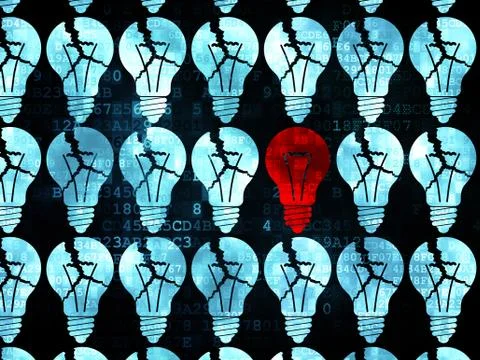 Finance concept: light bulb icon on Digital background Stockillustratie