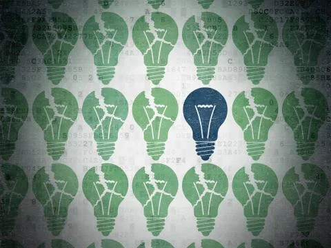Finance concept: light bulb icon on Digital Paper background Stock Illustration