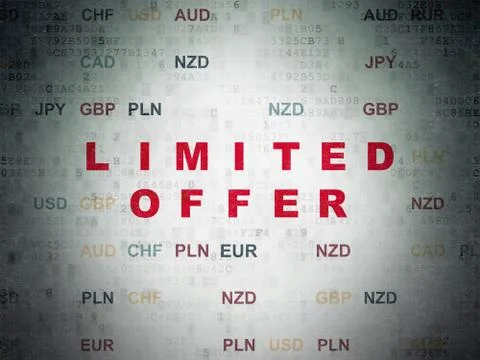 Finance concept: Limited Offer on Digital Data Paper background Stock Illustration