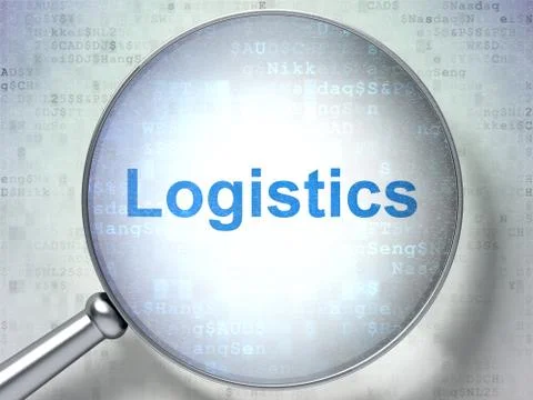 Finance concept: Logistics with optical glass Stock Illustration