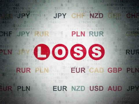 Finance concept: Loss on Digital Data Paper background 库存插图