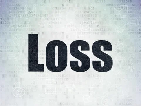 Finance concept: Loss on Digital Data Paper background Stock Illustration