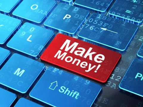 Finance concept: Make Money! on computer keyboard background Stock Illustration