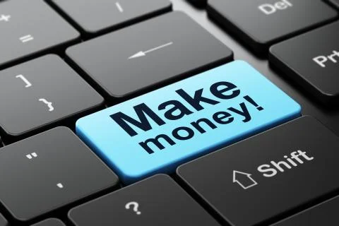 Finance concept: Make Money! on computer keyboard background 库存插图