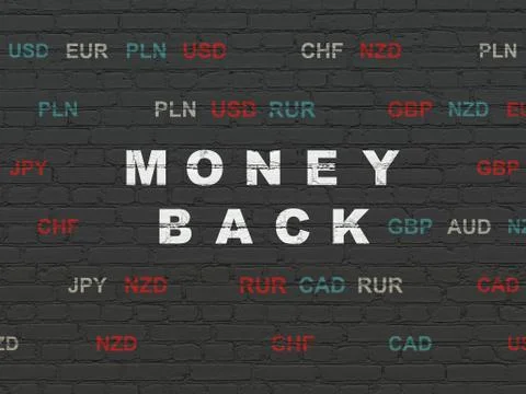 Finance concept: Money Back on wall background 스톡 일러스트