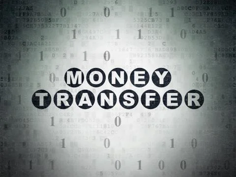 Finance concept: Money Transfer on Digital Data Paper background Stock Illustration