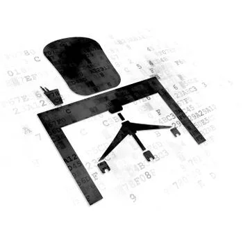 Finance concept: Office on Digital background 스톡 일러스트