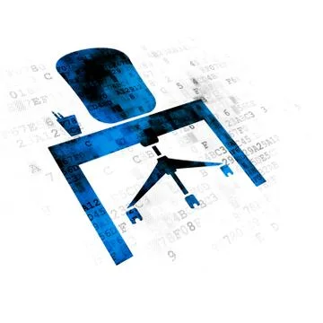 Finance concept: Office on Digital background Illustrazione stock