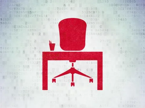 Finance concept: Office on Digital Data Paper background Illustrazione stock