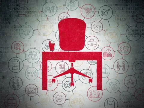 Finance concept: Office on Digital Data Paper background イラスト素材