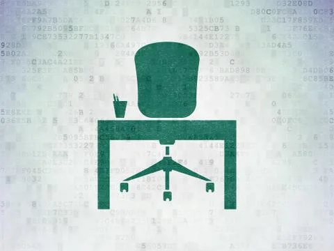 Finance concept: Office on Digital Data Paper background イラスト素材