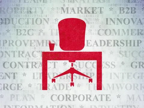 Finance concept: Office on Digital Data Paper background Stock Illustration