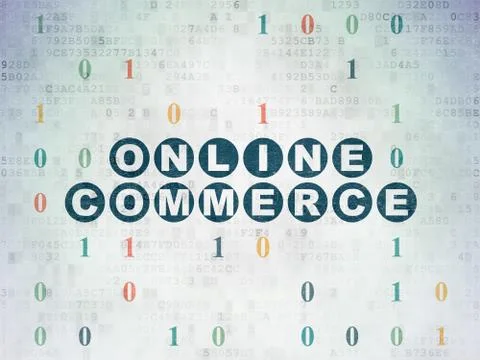 Finance concept: Online Commerce on Digital Data Paper background Stock Illustration