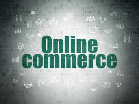 Finance concept: Online Commerce on Digital Data Paper background Stock Illustration