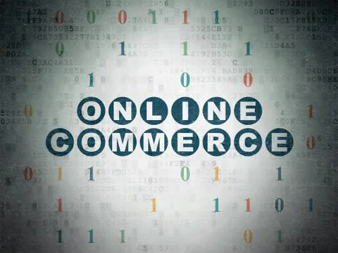 Finance concept: Online Commerce on Digital Data Paper background Stock Illustration