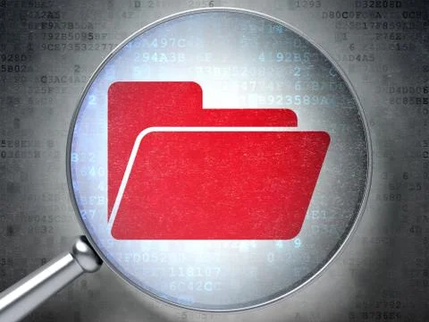 Finance concept: optical glass with Folder icon Illustrazione stock