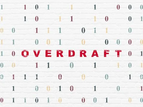 Finance concept: Overdraft on wall background イラスト素材