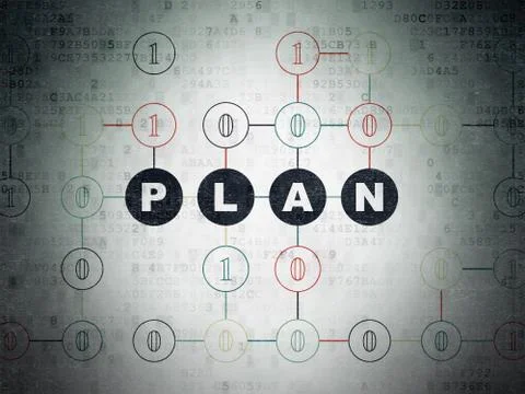 Finance concept: Plan on Digital Data Paper background Stock Illustration