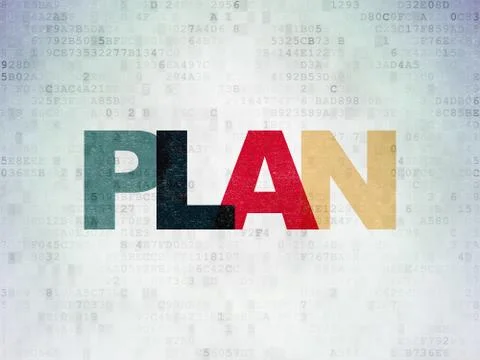 Finance concept: Plan on Digital Data Paper background Stock Illustration