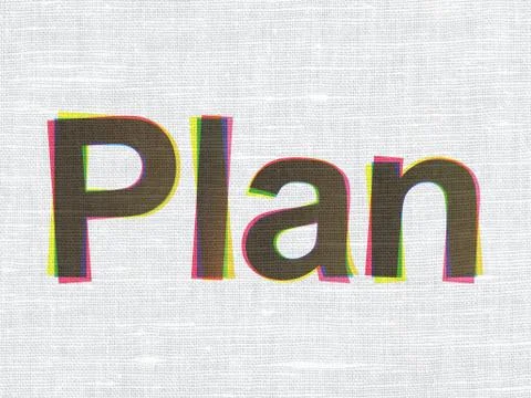 Finance concept: Plan on fabric texture background Stock Illustration