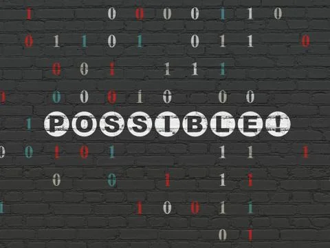 Finance concept: Possible! on wall background Stock Illustration