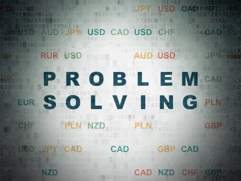 Finance concept: Problem Solving on Digital Data Paper background Stock Illustration