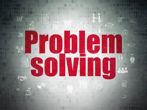 Finance concept: Problem Solving on Digital Data Paper background Stock Illustration