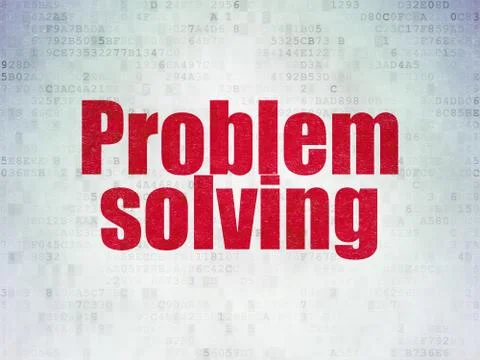 Finance concept: Problem Solving on Digital Data Paper background Illustrazione stock