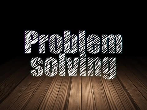 Finance concept: Problem Solving in grunge dark room イラスト素材