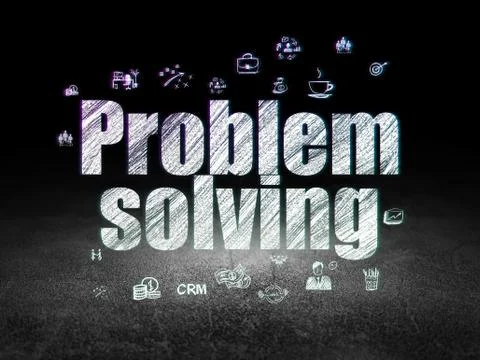 Finance concept: Problem Solving in grunge dark room Illustrazione stock