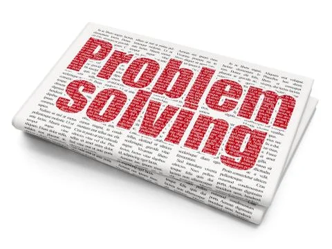 Finance concept: Problem Solving on Newspaper background Illustrazione stock