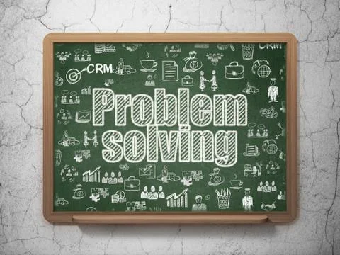 Finance concept: Problem Solving on School board background Illustrazione stock