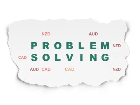 Finance concept: Problem Solving on Torn Paper background Illustrazione stock