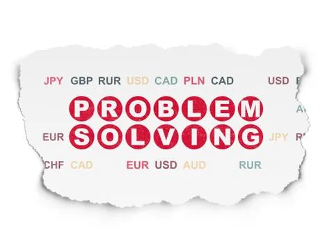 Finance concept: Problem Solving on Torn Paper background Illustrazione stock