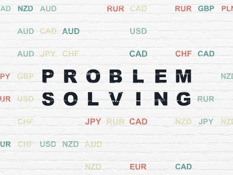 Finance concept: Problem Solving on wall background Stock Illustration