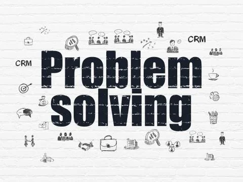 Finance concept: Problem Solving on wall background Illustrazione stock