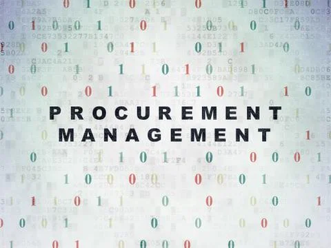 Finance concept: Procurement Management on Digital Data Paper background Illustrazione stock