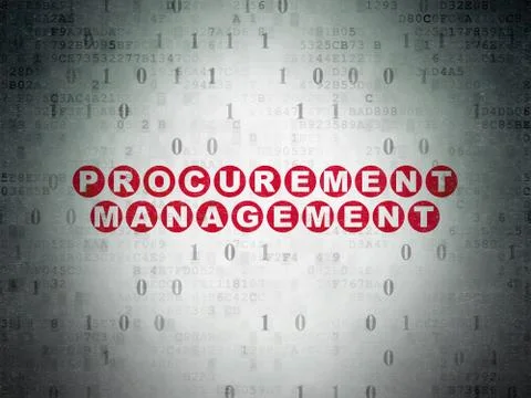 Finance concept: Procurement Management on Digital Data Paper background Illustrazione stock