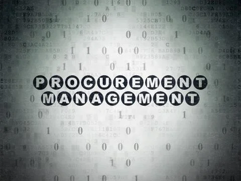 Finance concept: Procurement Management on Digital Data Paper background Illustrazione stock