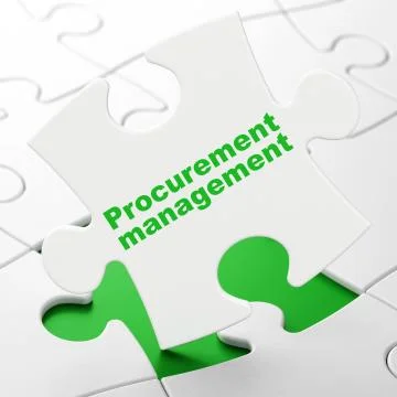 Finance concept: Procurement Management on puzzle background Stock Illustration