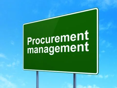 Finance concept: Procurement Management on road sign background Stock Illustration
