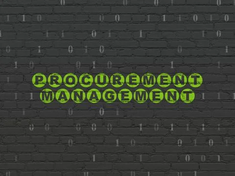Finance concept: Procurement Management on wall background Stock Illustration