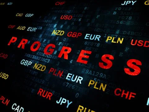 Finance concept: Progress on Digital background Stock Illustration