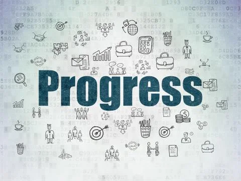 Finance concept: Progress on Digital Data Paper background Illustrazione stock