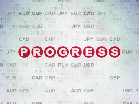 Finance concept: Progress on Digital Data Paper background Stock Illustration