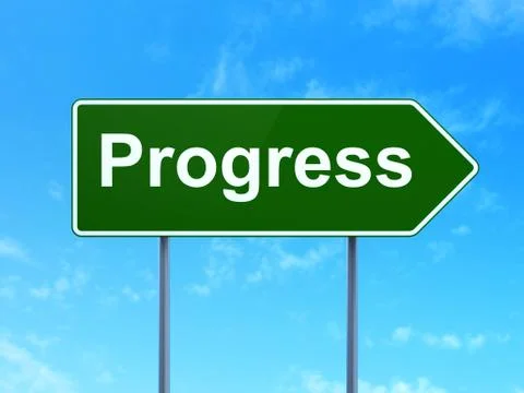 Finance concept: Progress on road sign background Stock Illustration