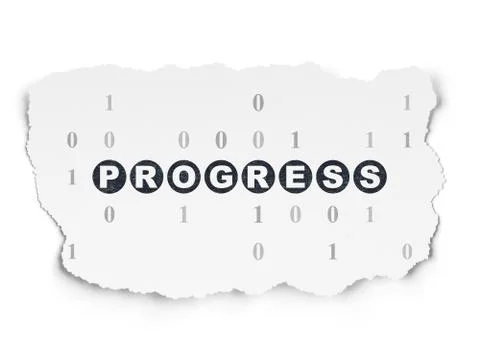 Finance concept: Progress on Torn Paper background Stock Illustration