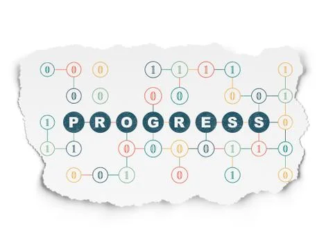 Finance concept: Progress on Torn Paper background 스톡 일러스트