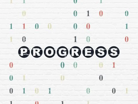 Finance concept: Progress on wall background Stock Illustration