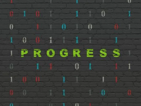Finance concept: Progress on wall background Stockillustratie